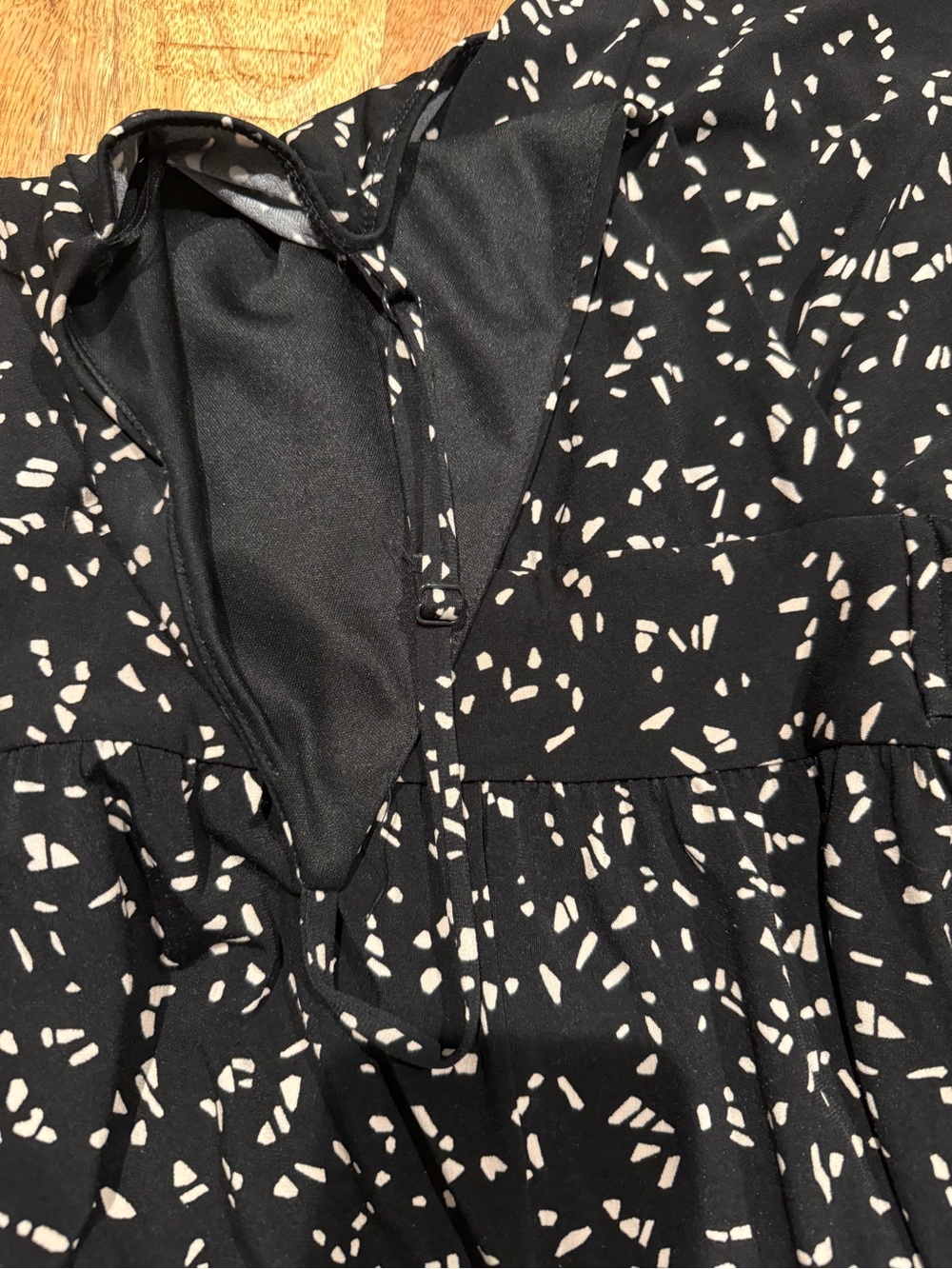 Kaileigh Black White Speckle Wrap Wide Leg Jumpsuit Size Small - Picture 5 of 7